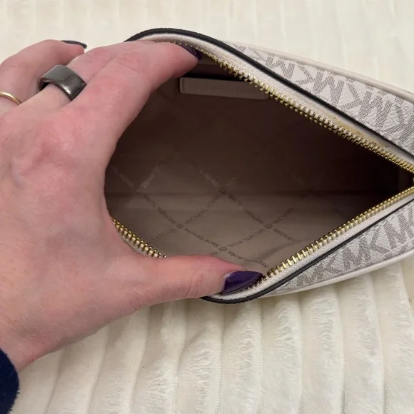 Michael Kors Cream Monogram Pouch - Picture 5 of 5